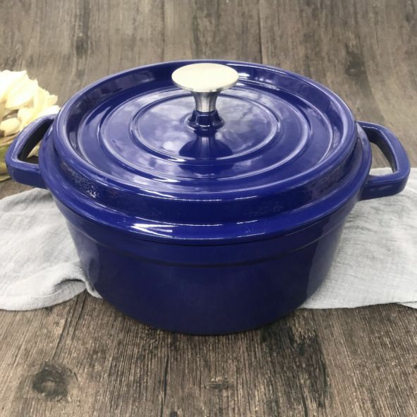 22 cm cast iron enamel soup pot thickened double ear multifunctional saucepan enamelled raw iron pot thumbnail