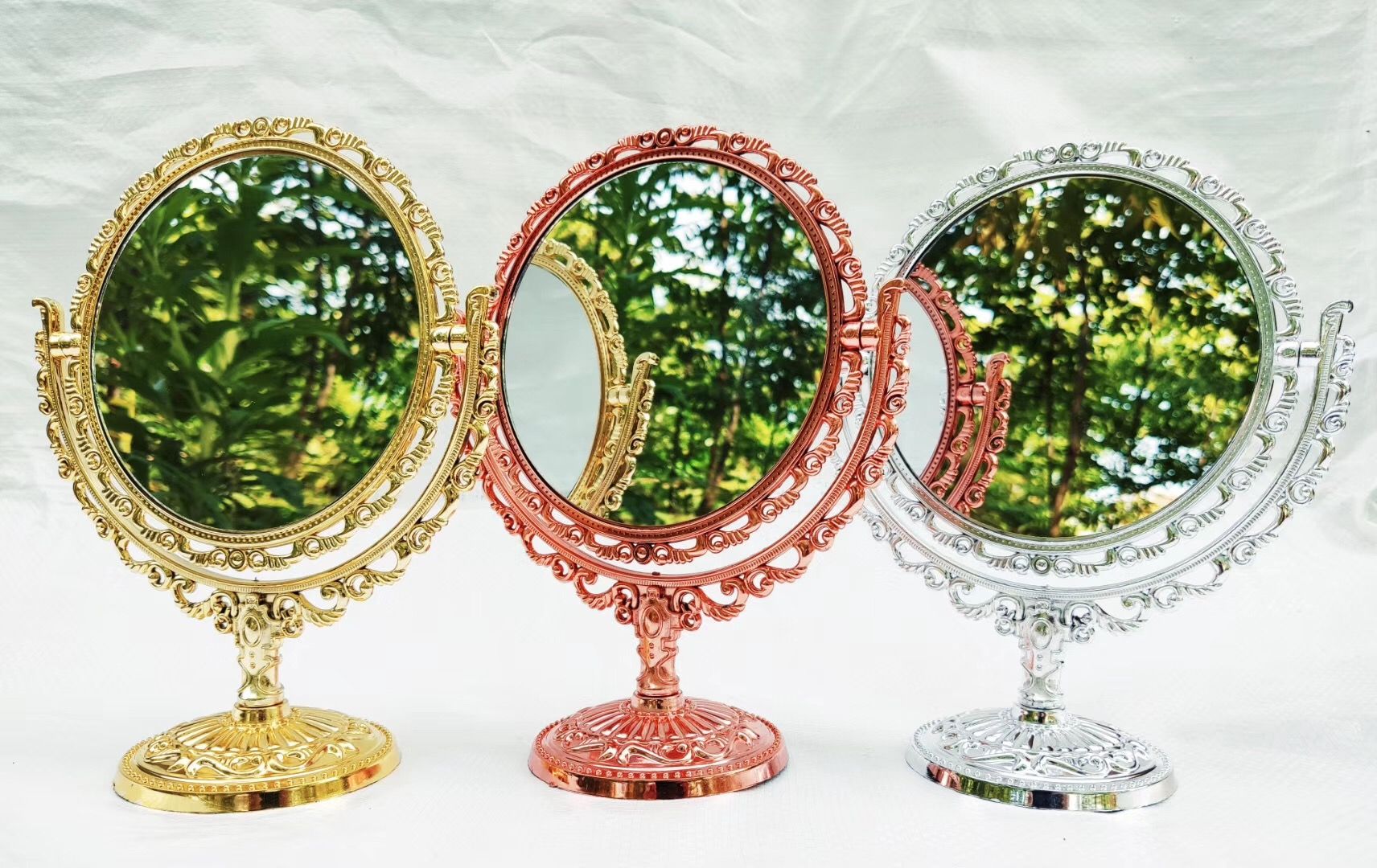 Small make-up mirror portable desktop electroplating medium 207 circular dressing mirror thumbnail