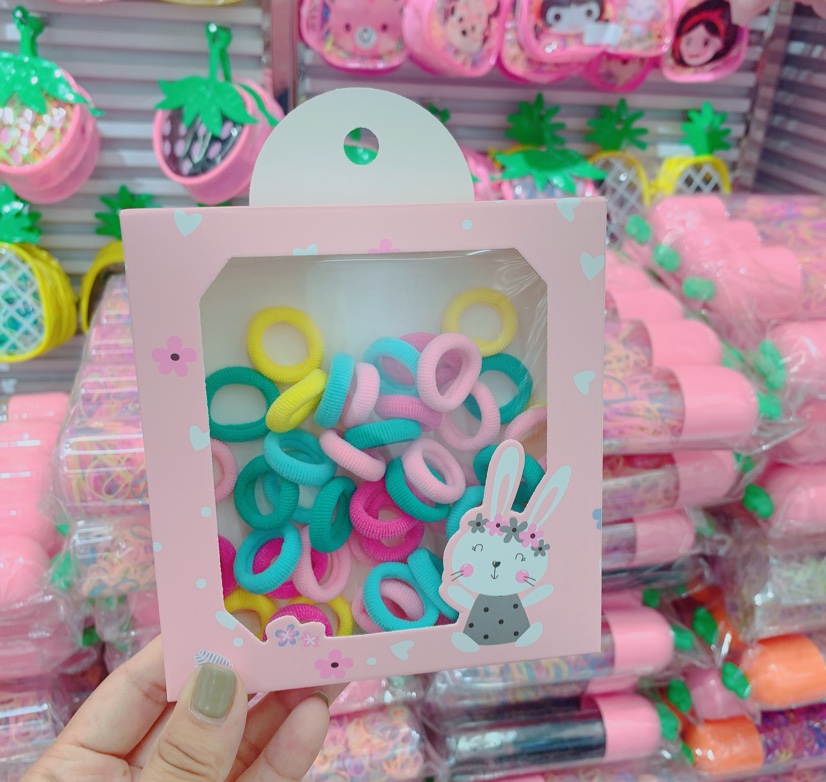 Children's Rubber Band Children's Hair Accessories Rubber Band Girl towel ring gift Box thumbnail