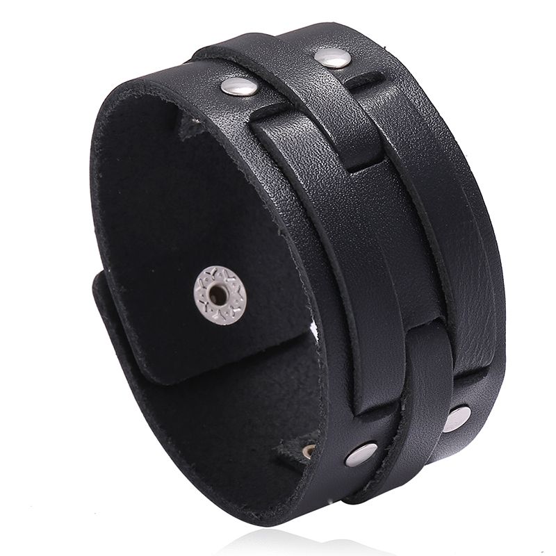 Cross-border e-commerce stable supply of vintage European and American cowhide bracelets, simple and stylish men's personalized jewelry bracelets thumbnail
