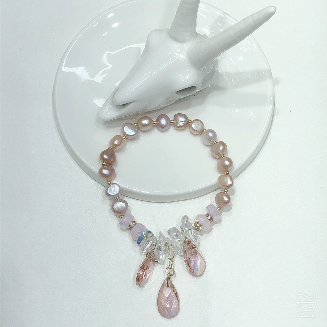 Original pearl bracelet ➕ pink crystal Internet celebrity style Item Picture