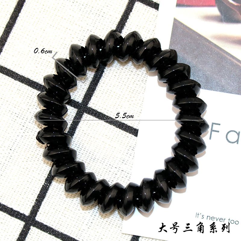 100 pieces/pack black triangle telephone wire hair rope female plastic rubber band bracelet welcome to make to your sample thumbnail