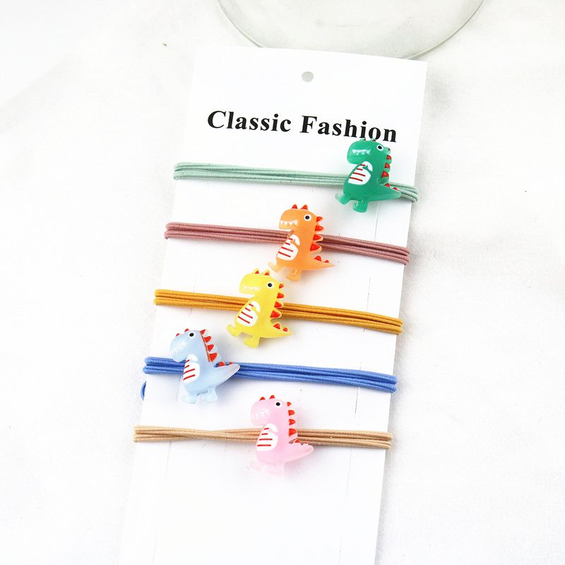 100 strips/dozen frosted small dinosaur hair string tie hair cartoon rubber band