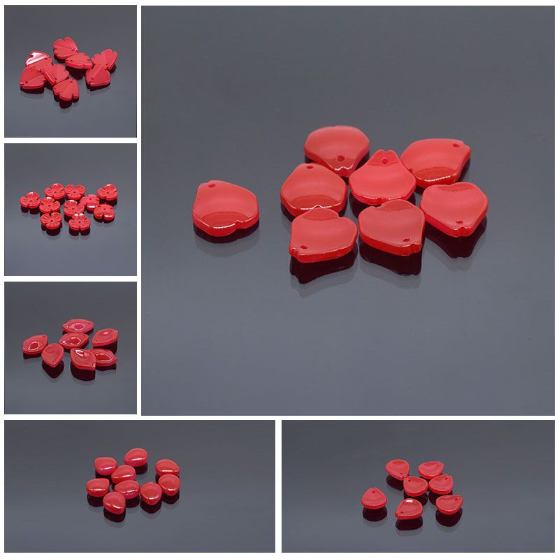 瓷红花瓣捷克琉璃珠子批发手工diy古风发簪子头饰品制作材料包