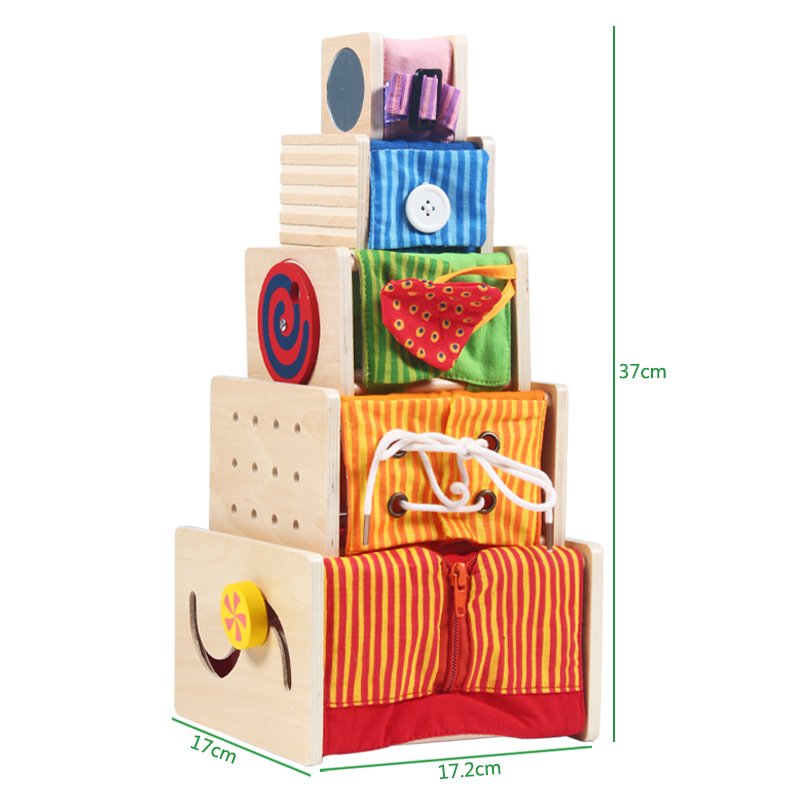 布艺套盒几何形状认知木质玩具早教益智木制儿童玩具幼儿精细动作训练细节图