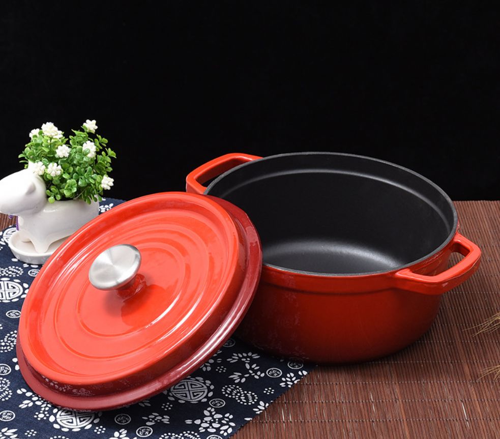 26 cm cast iron enamel soup pot thickened double ear multifunctional saucepan enamelled raw iron pot