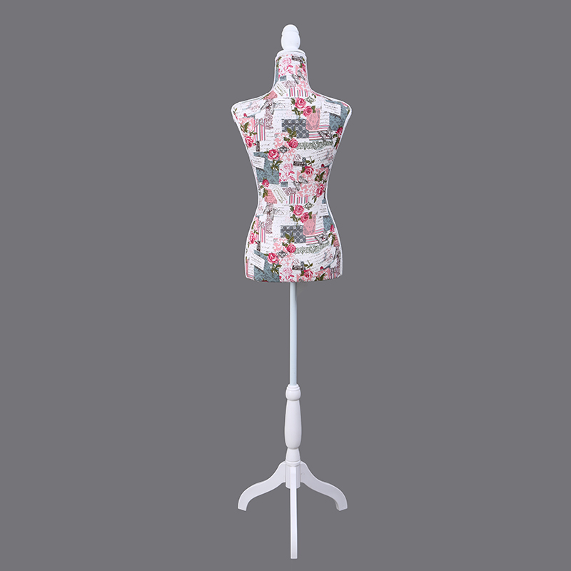 旭峰 厂家直销加厚宽衣架落地晾衣架女模特服装展示道具半身印花麻布可插针详情图2