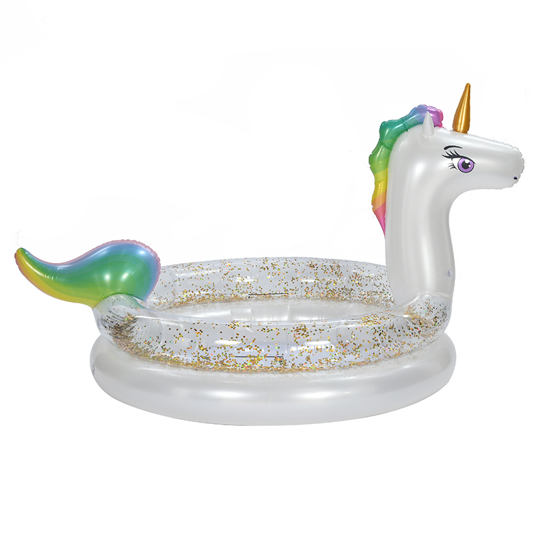 Children's inflatable swimming pool, bright pink unicorn pool, internet-famous pool, household inflatable pool Application Scenario