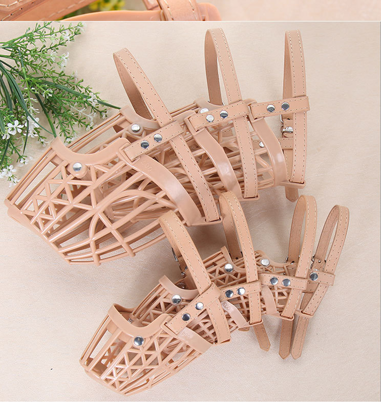 Anti-bite pet masks, pet dog supplies, dog muzzles, plastic mesh anti-bite dog muzzles, manufacturer's wholesale in stock detail image 9