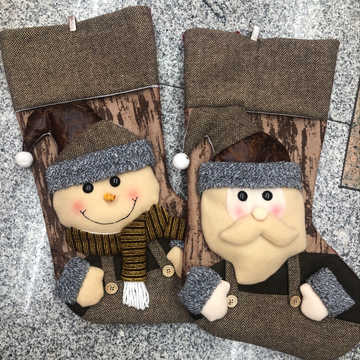 Doll socks Santa Claus Stockings Santa Claus snowman print