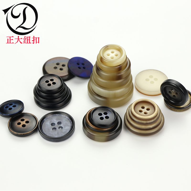 西装树脂UV印字纽扣圆形四眼大衣钮扣风衣毛衣外套详情1