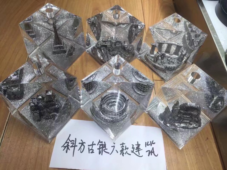 Acrylic Oblique building with oil inlet penholder furnishing articles
