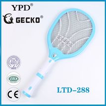 厂家直销GECKO品牌LTD-288新款带LED手电筒式可拆卸充电电蚊拍蓝色