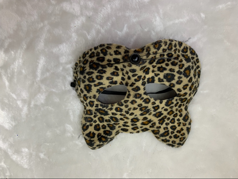 Leopard print cat head mask