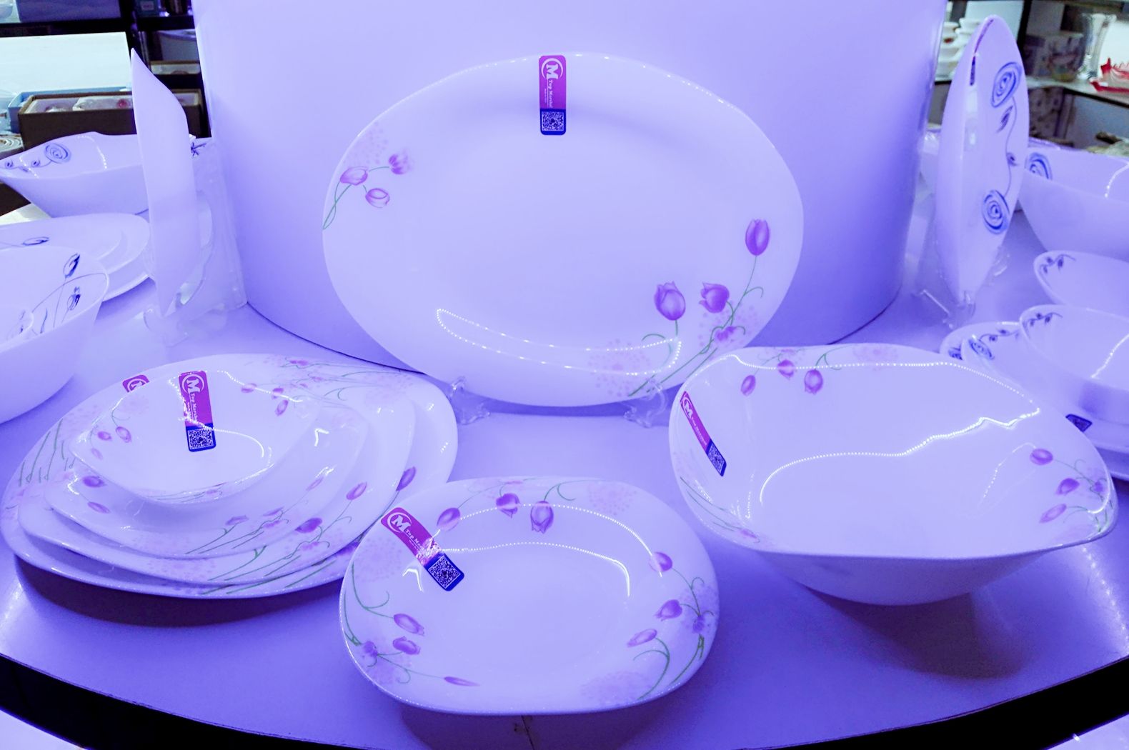 Yiwu Good Goods 47-head Tableware Yiwu Good Goods Tempered Glass Tableware Opal glass set Specification image