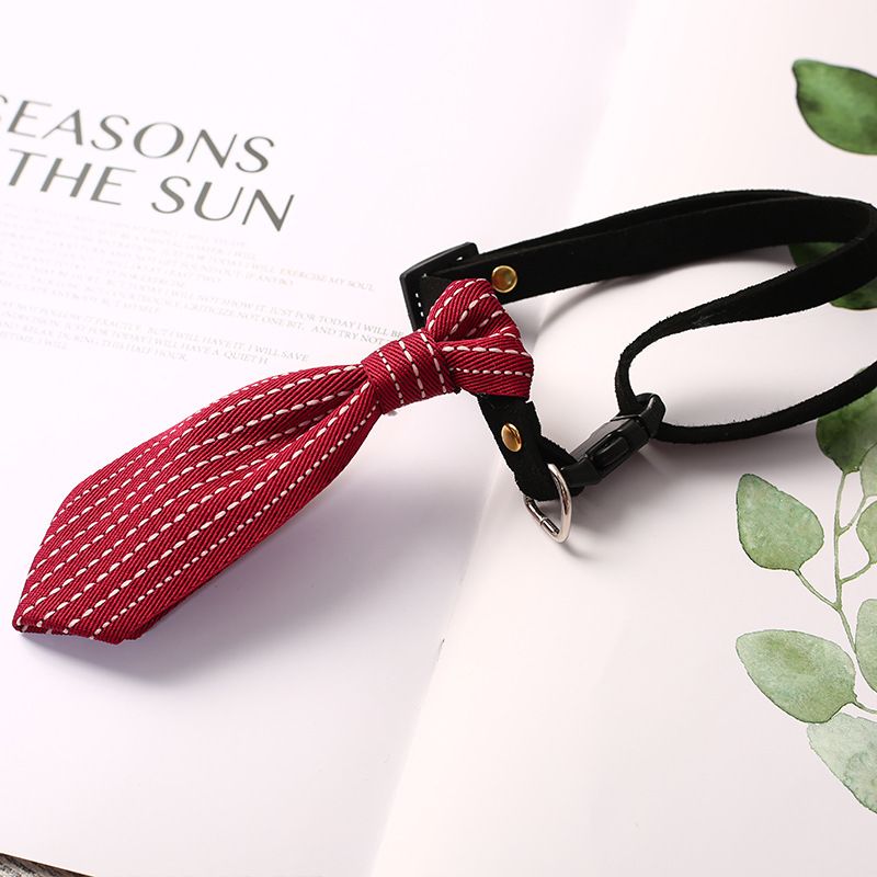 Pet collar manufacturer wholesale Korean version dog collar and tie adjustable universal collar and tie for both cats and dogs undefined