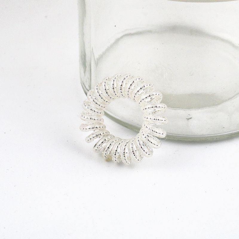 100 pieces/bag small gold bead telephone wire hair cord female plastic rubber band bracelet welcome to sample custom made thumbnail