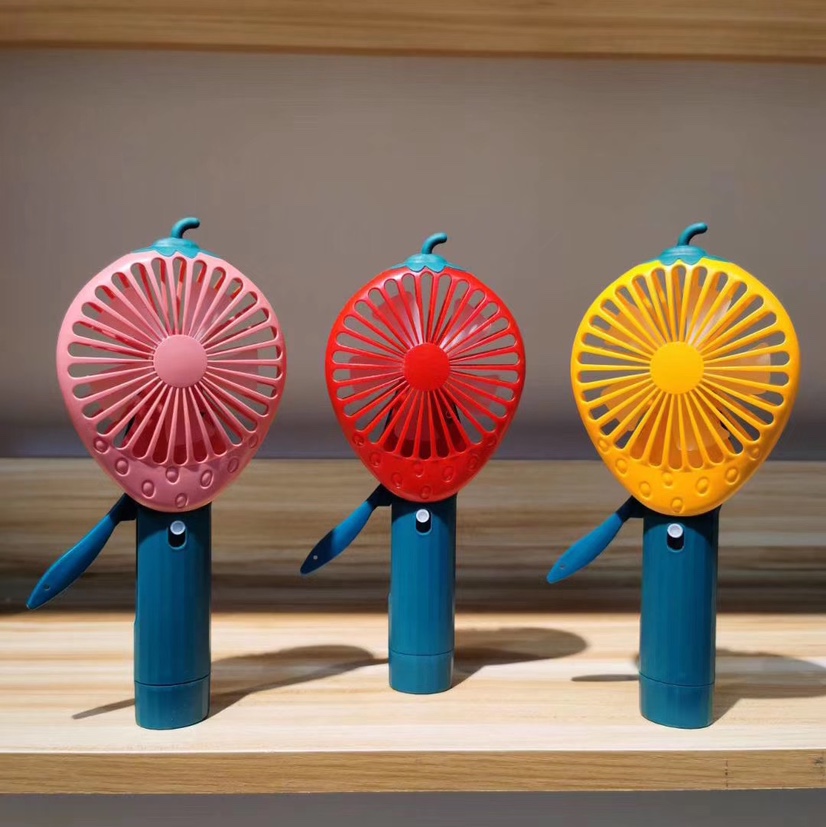 The hot-selling fruit series hand-pressed single-head spray mini fans and hand-pressed spray mini fans are selling well at street stalls Specification image