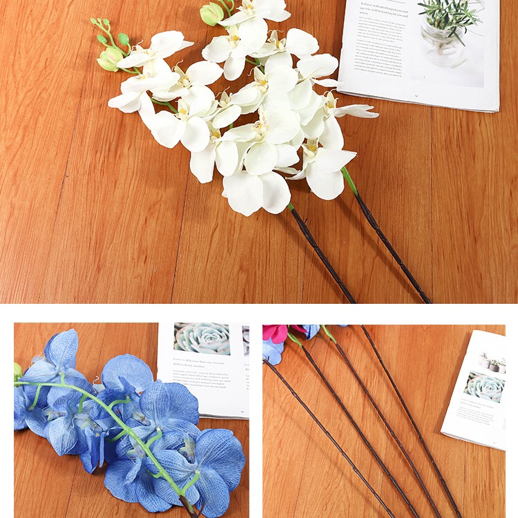 仿真花批发 8头蝴蝶兰 拍摄道具婚庆商城家居装饰 假花一件代发详情13