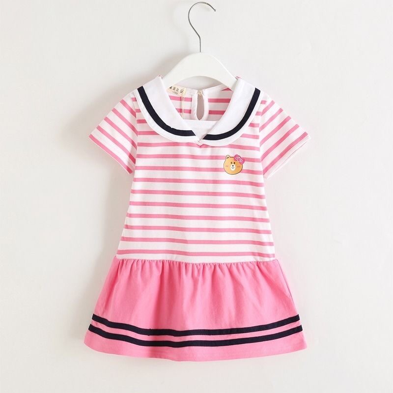 Short-sleeved baby tops and skirts for girls