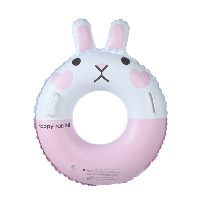Children's cartoon animal swimming ring thickened ring with handle thumbnail
