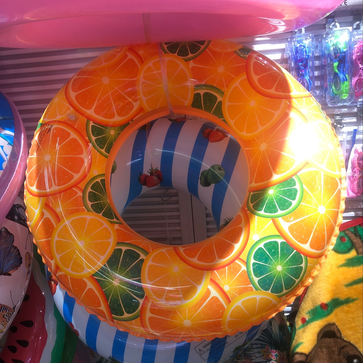 充气PVC新款橙子游泳圈