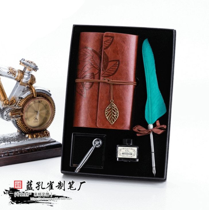 Yiwu Good European vintage notebook feather Dip pen set thumbnail