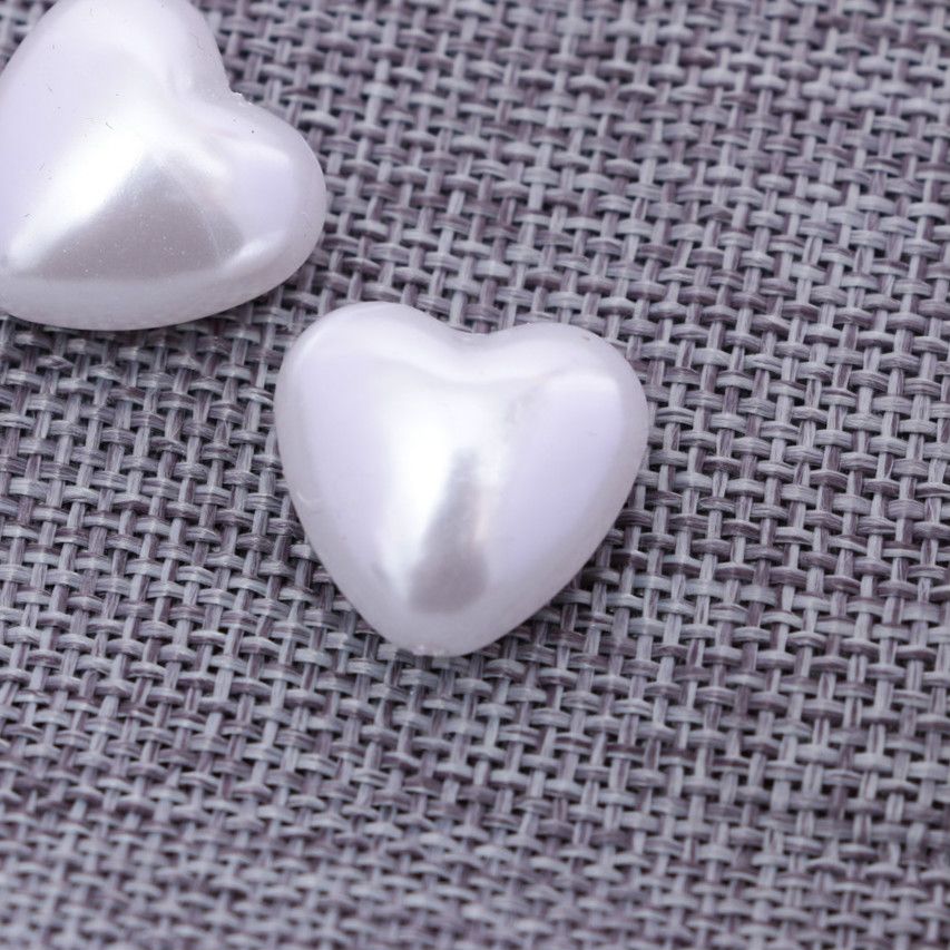 韩国异形高亮塑料仿珍珠10MM爱心ABS项链手链鞋包衣服挂件吊坠