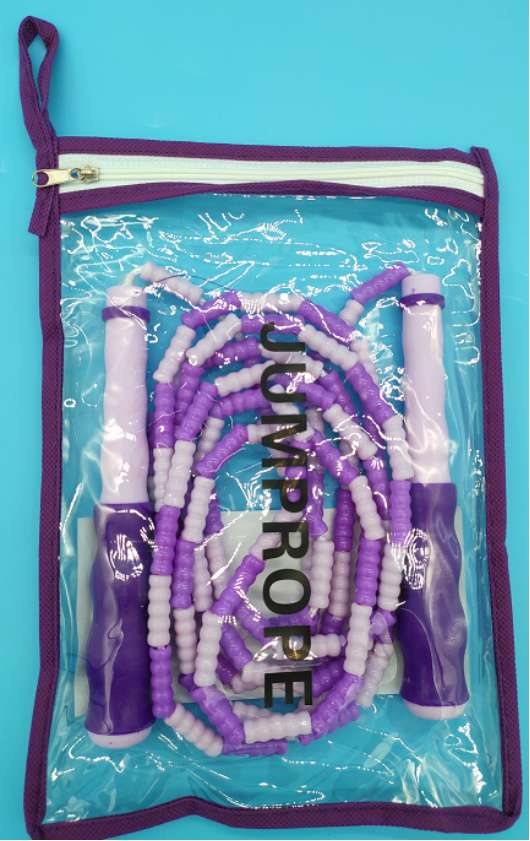 软式竹节花样跳绳儿童玩具健身中考跳绳白底实物图