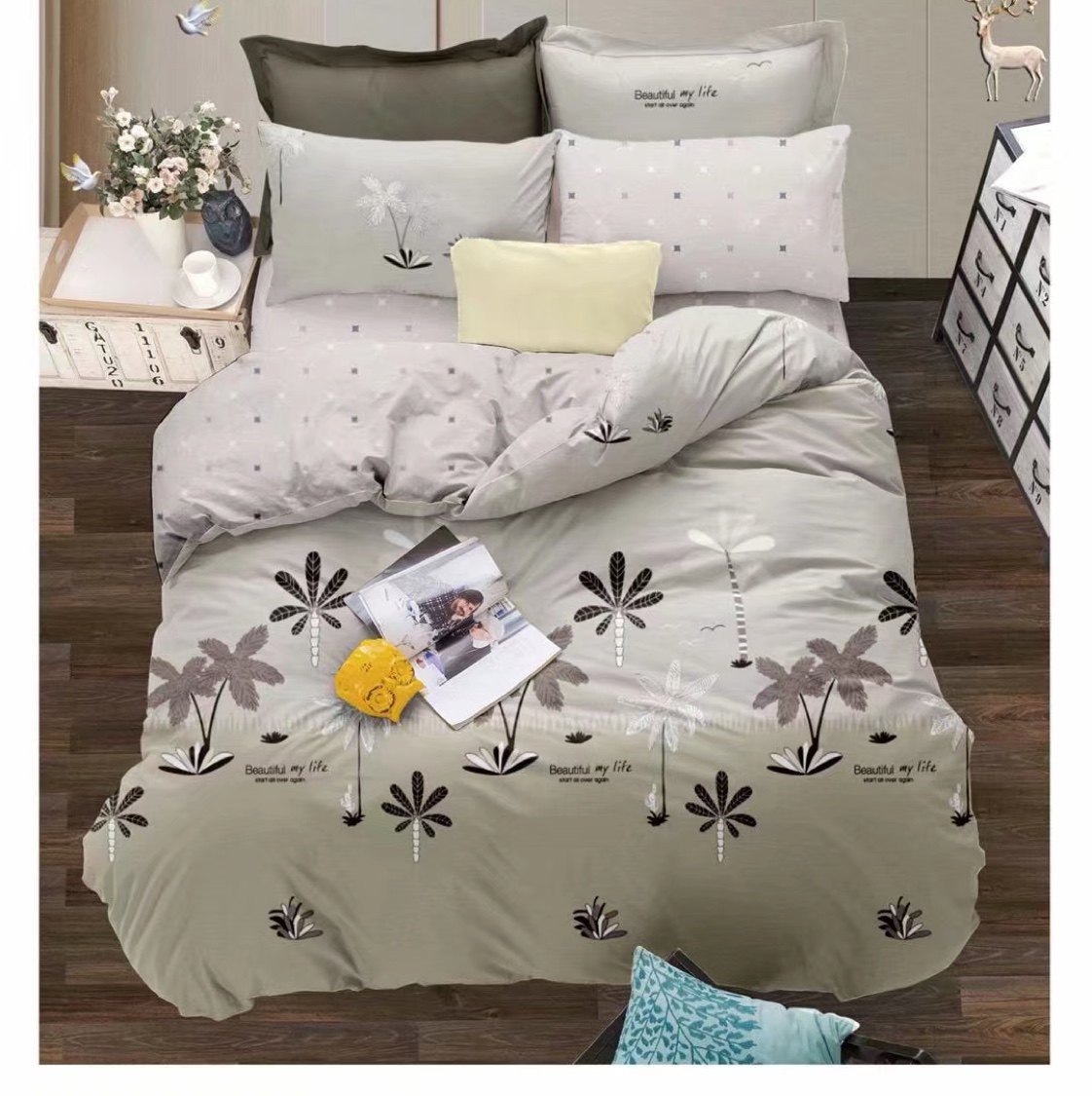 Four-piece set of plain weave fabric Item Picture