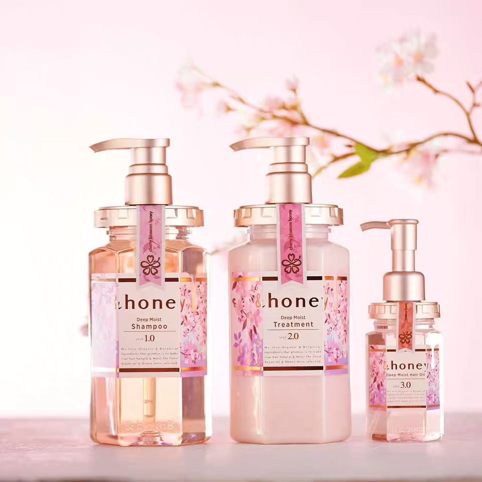 日本honey安蒂花子樱花蜂蜜洗发水 去屑止痒进口洗护发素套装控油
