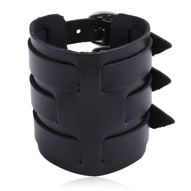 Cross-border hot selling men's accessories simple double punk cofskin bracelet exaggerated personality non-mainstream nightclub accessories thumbnail