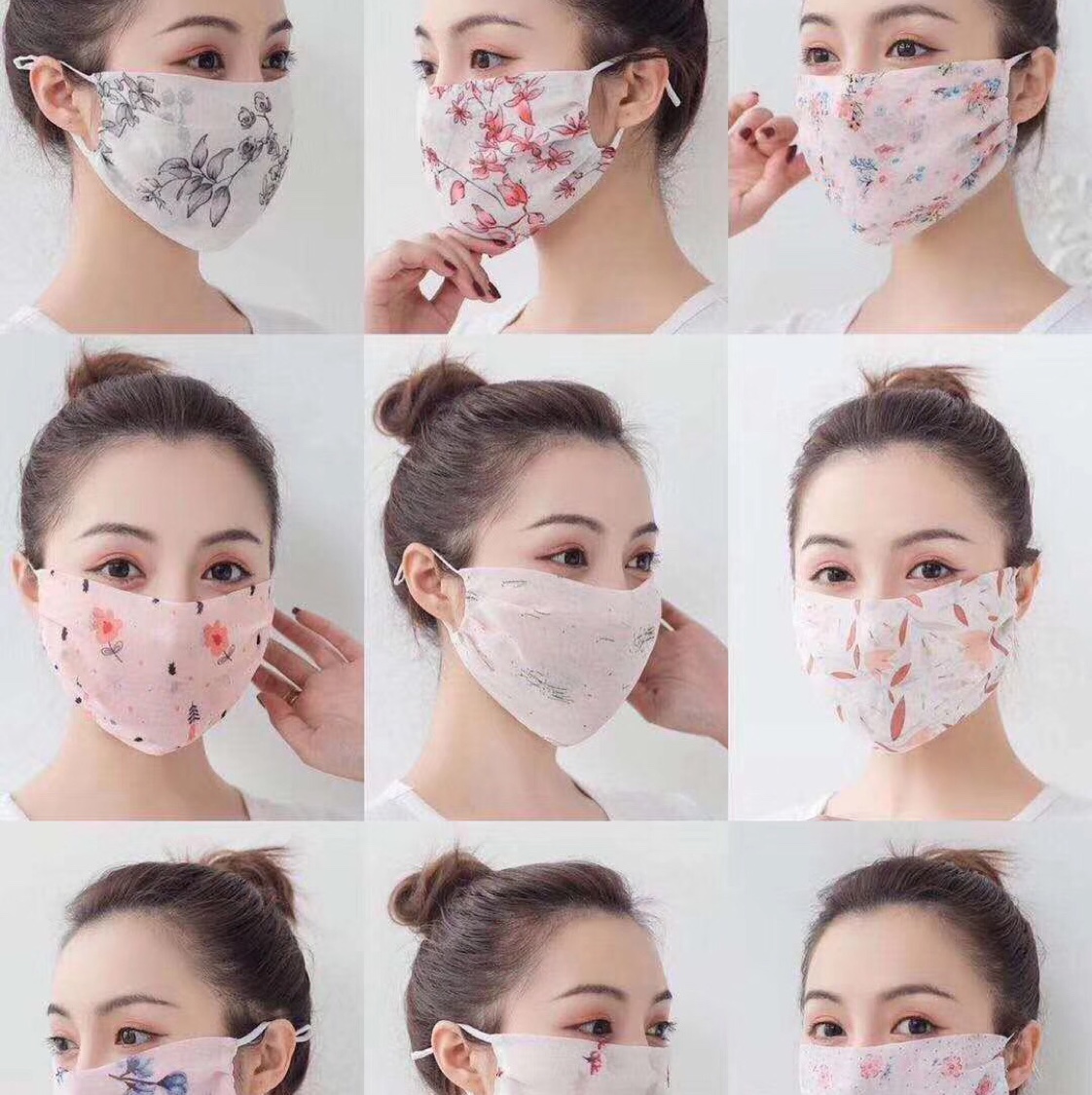 夏季冰丝口罩夏天薄款透气防晒尘防紫外线男女黑色真丝桑蚕丝面纱细节图