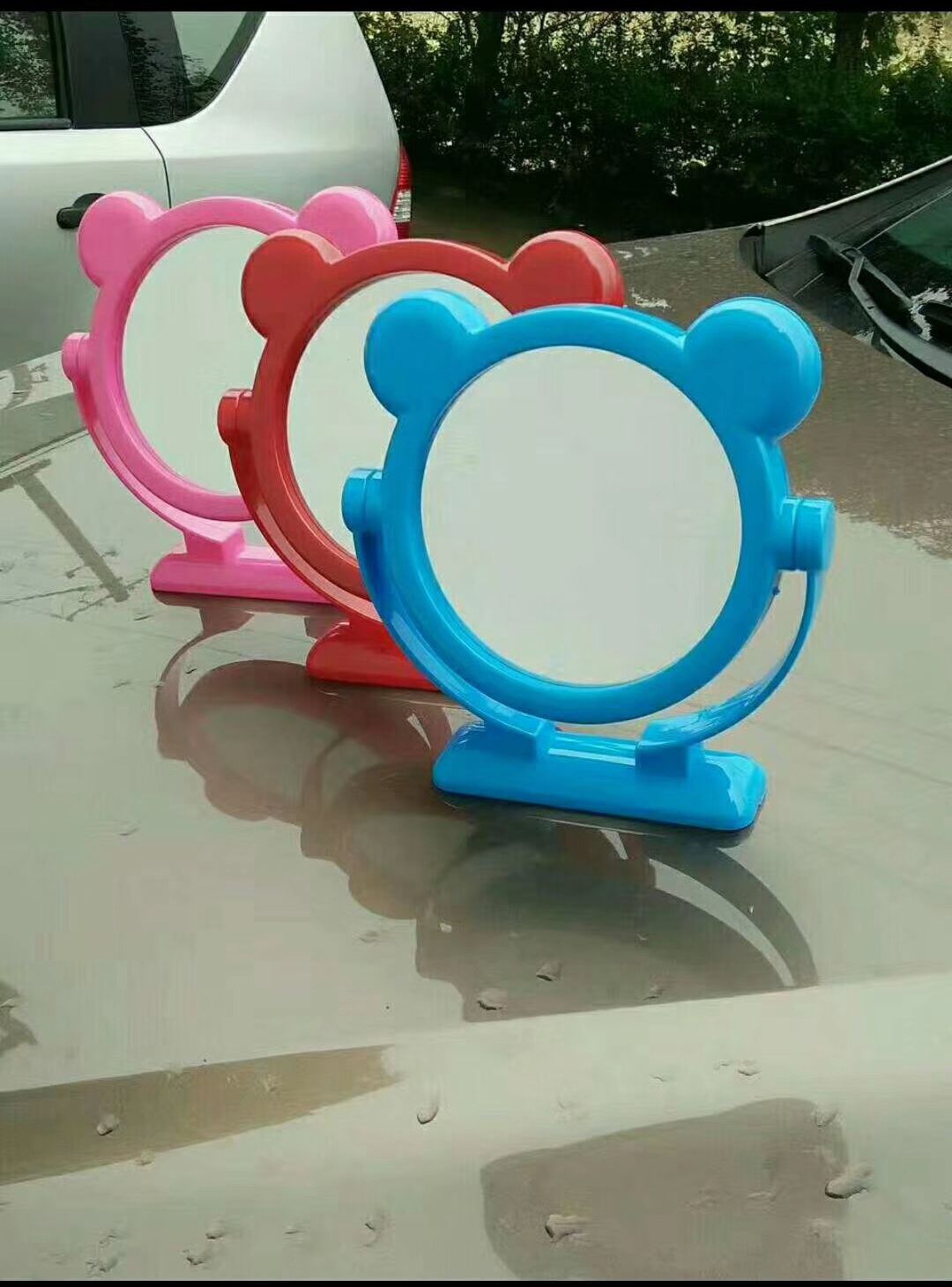Makeup mirror table type women's net red beauty makeup small mirror desktop portable vanity mirror ear style