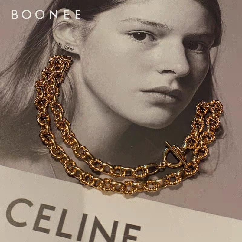 Fashionable and versatile chain OT buckle short necklace, unique and ins style simple collarbone chain accessory for women's trendsetter Specification image