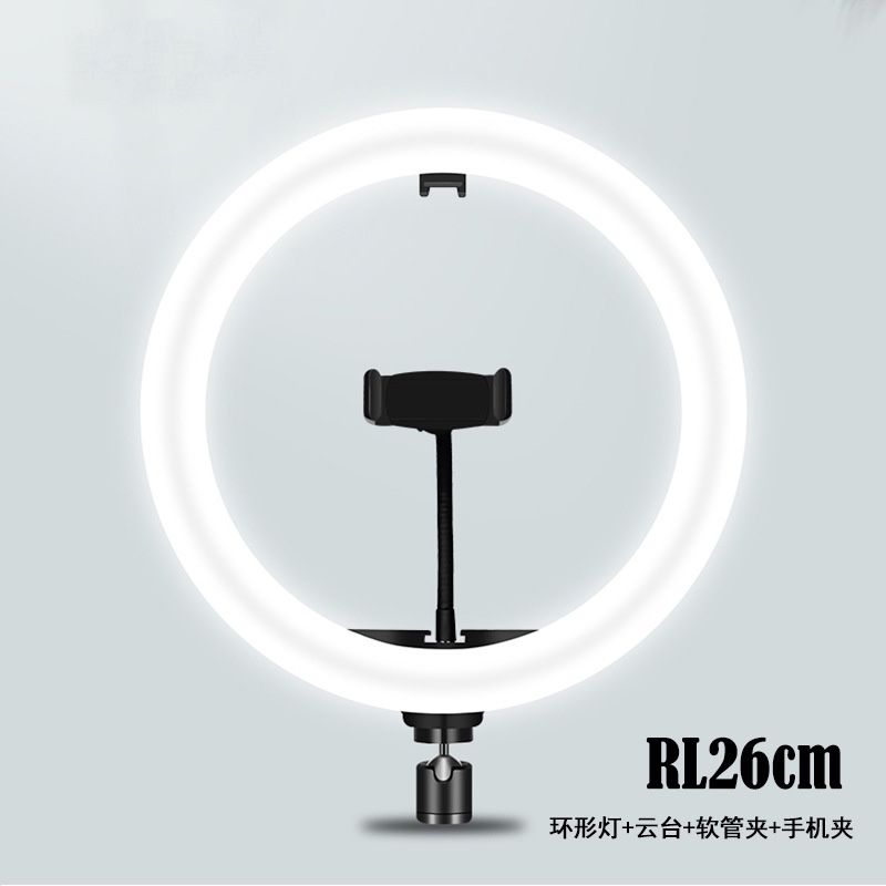 Ya kirin 8寸10寸直播灯三色桌面LED环形灯抖音直播美颜补光灯详情图6