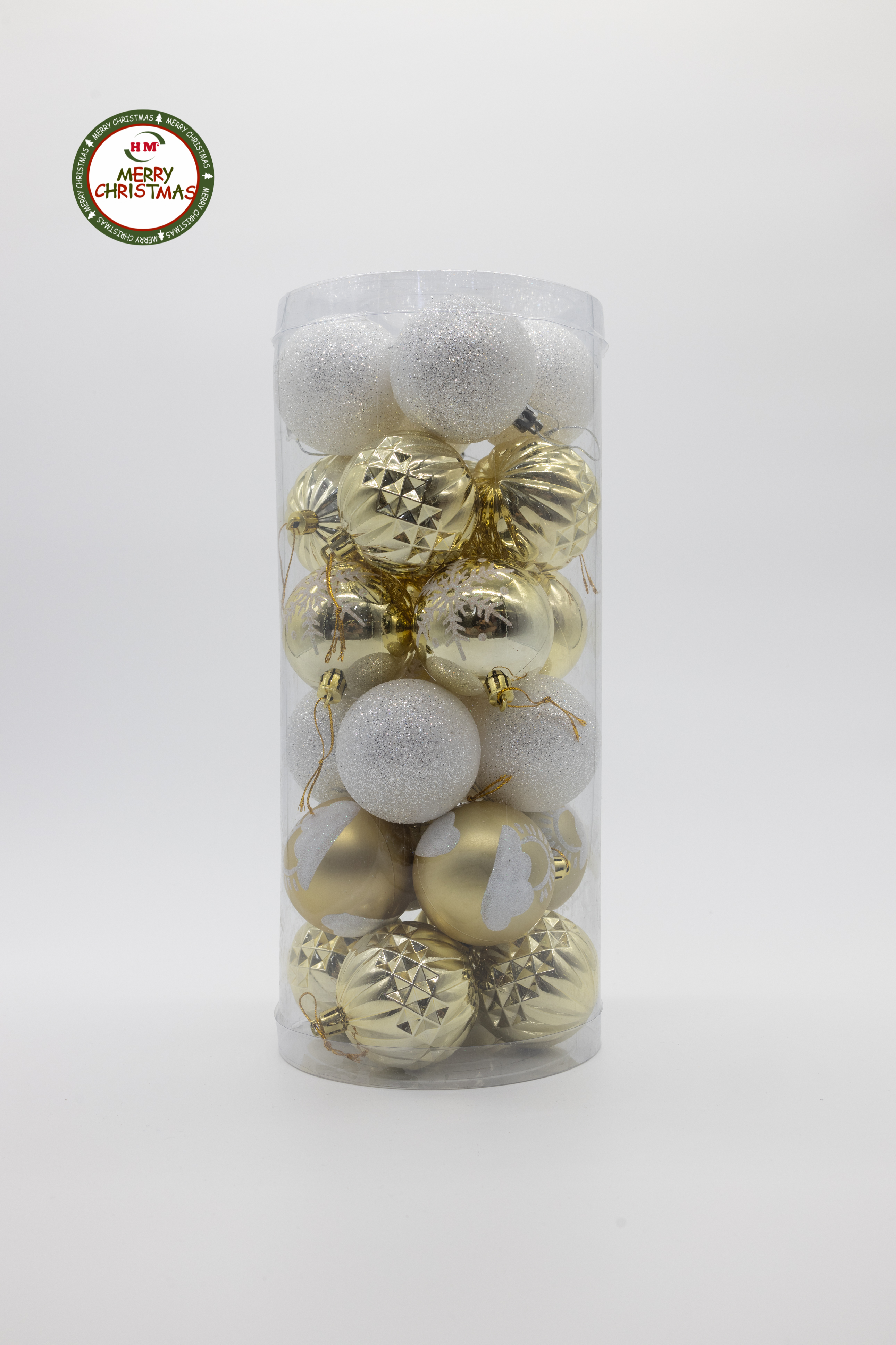 圣诞节装饰品圣诞球彩球金色厂家直销电镀光球哑光球粉球套装礼盒详情图2