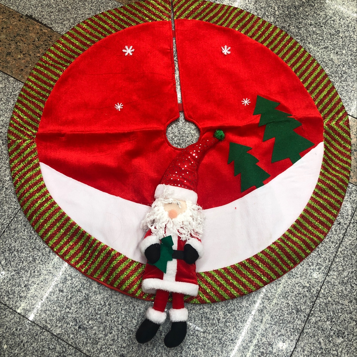 Christmas tree skirt 100cm three-dimensional Santa Claus thumbnail