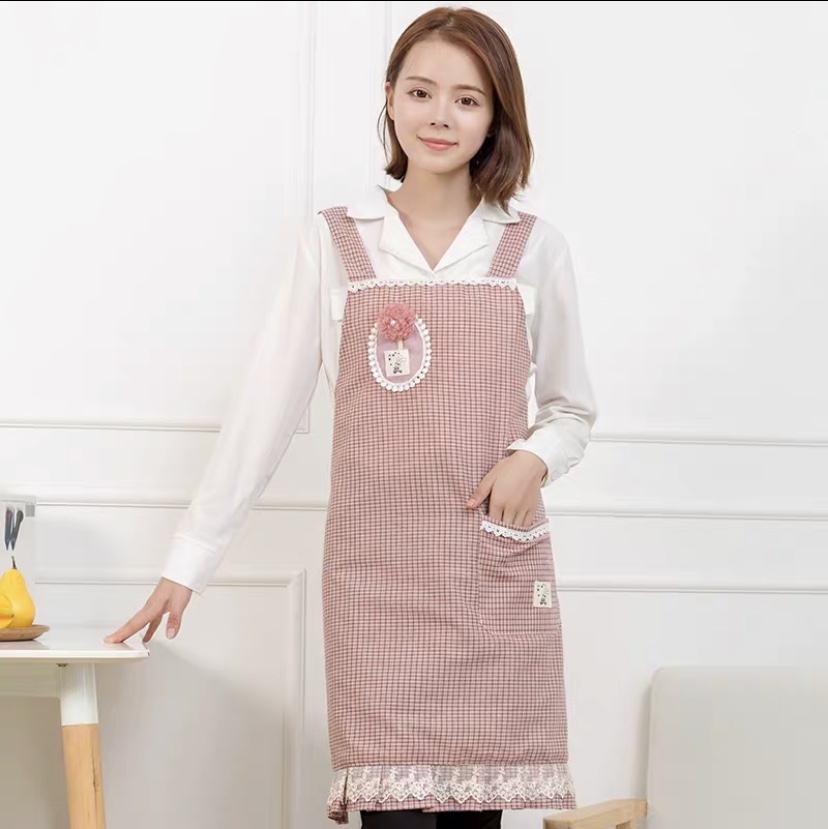 成人女士简约围裙韩版时尚包邮厨房工作服围腰围裙
