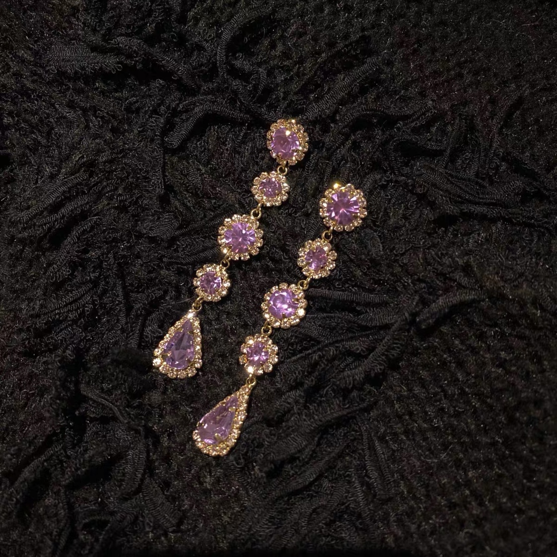 Purple and dark earrings thumbnail