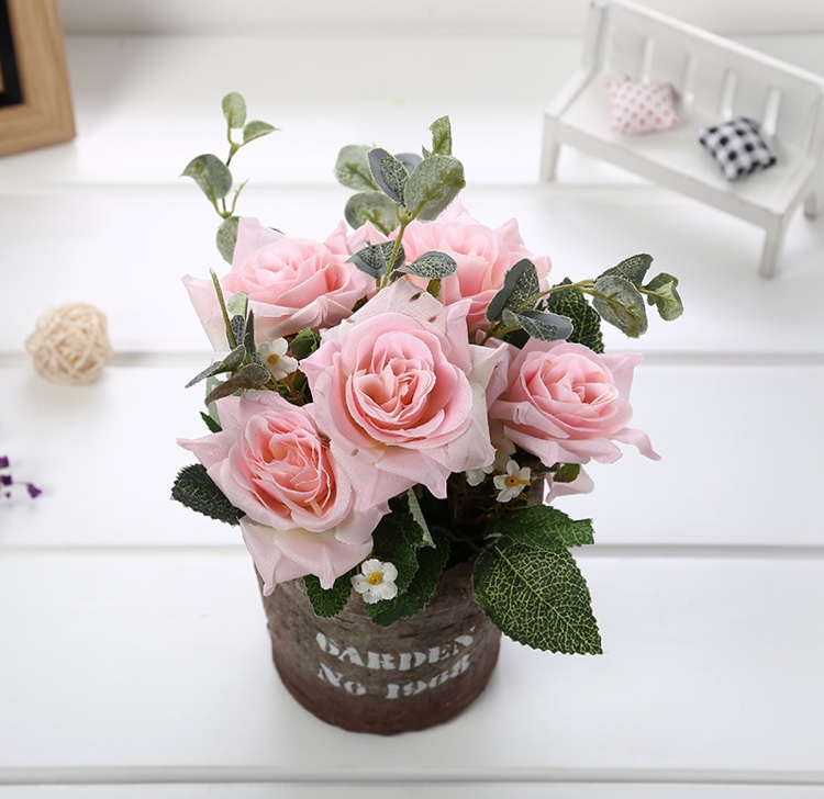 水泥盆仿真花细节图