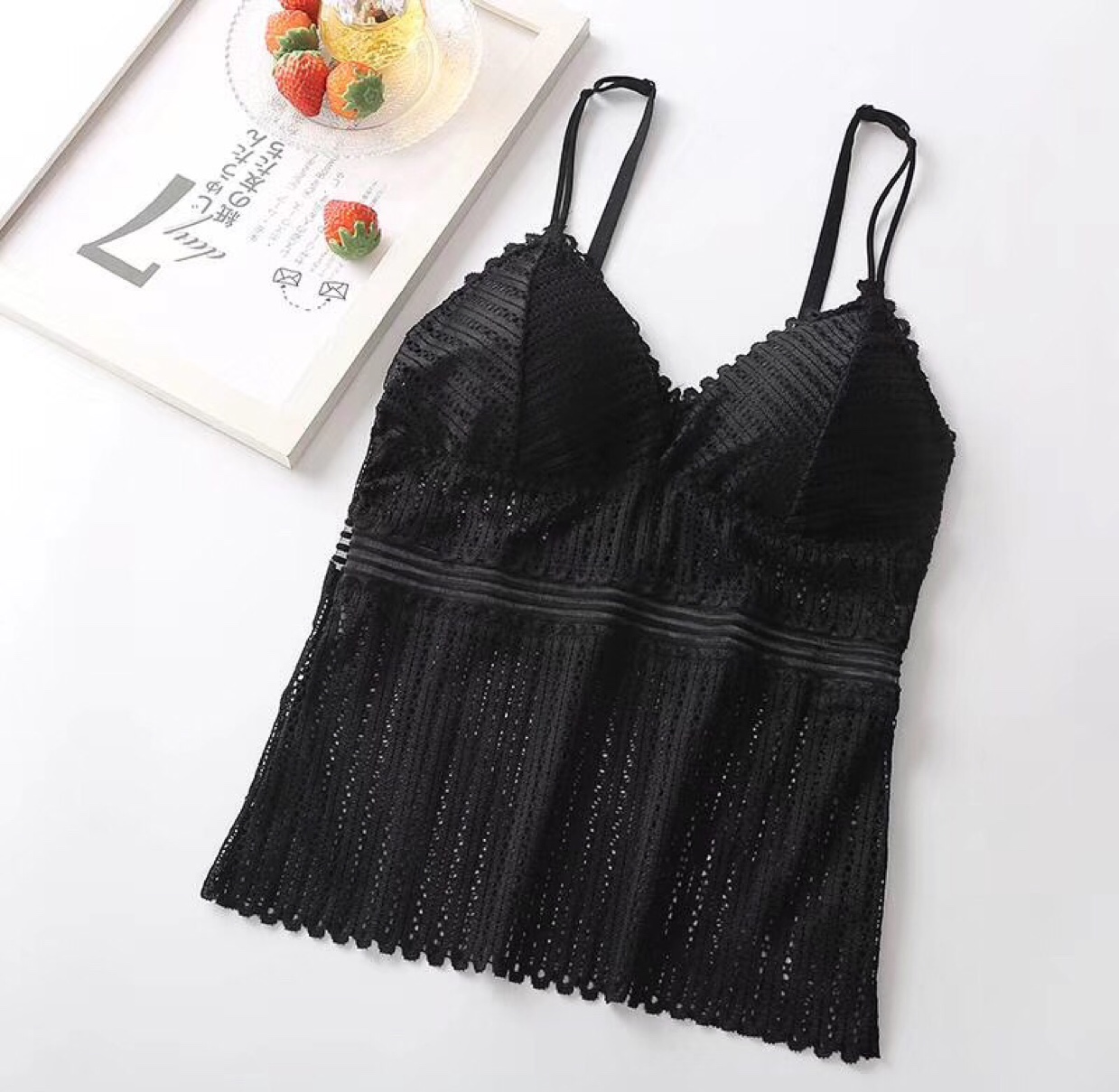 工厂批发性感花边美胸吊带女士背心细节图