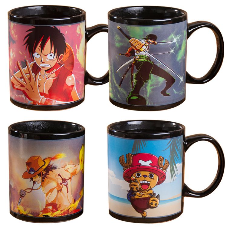 One Piece King creative thermochromic cup animation cartoon ceramic cup spot wholesale custom coffee cup manufacturers direct sales Item Picture