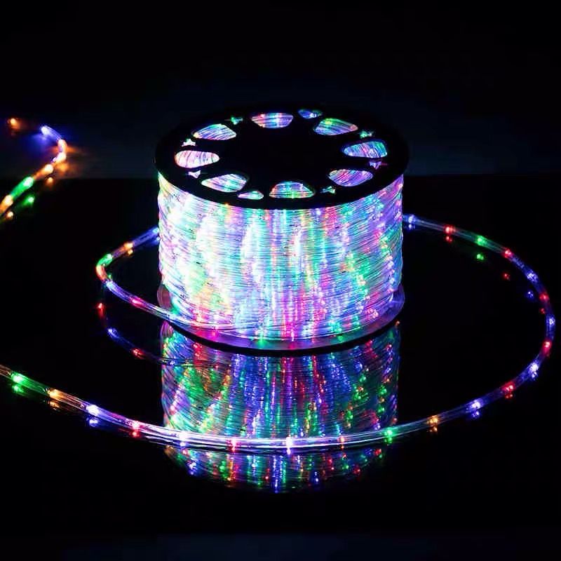 圆二线100米LED彩虹管柔性灯带户外防水装饰霓虹工程亮化图