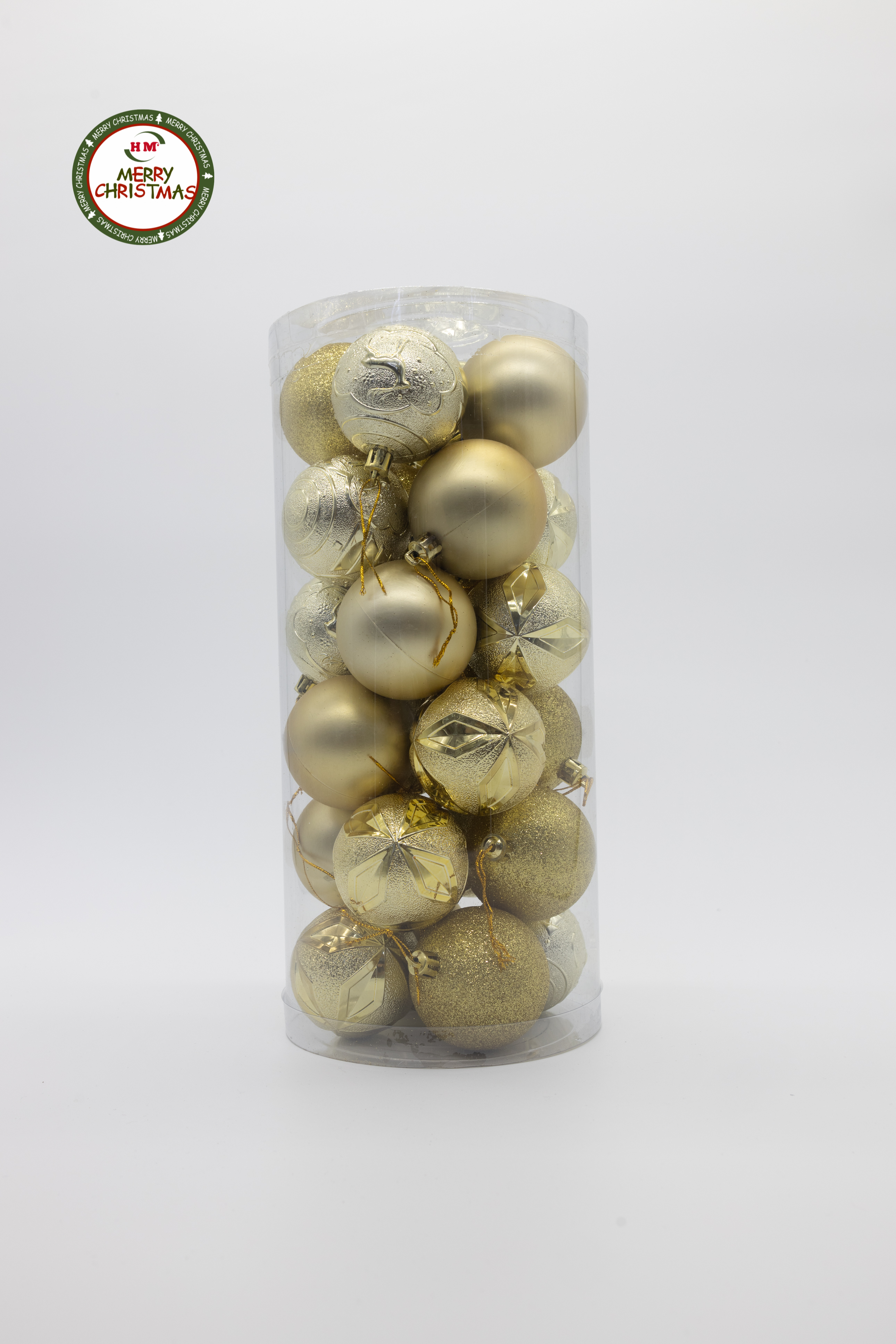 圣诞节装饰品圣诞球彩球金色厂家直销电镀光球哑光球粉球套装礼盒详情图1