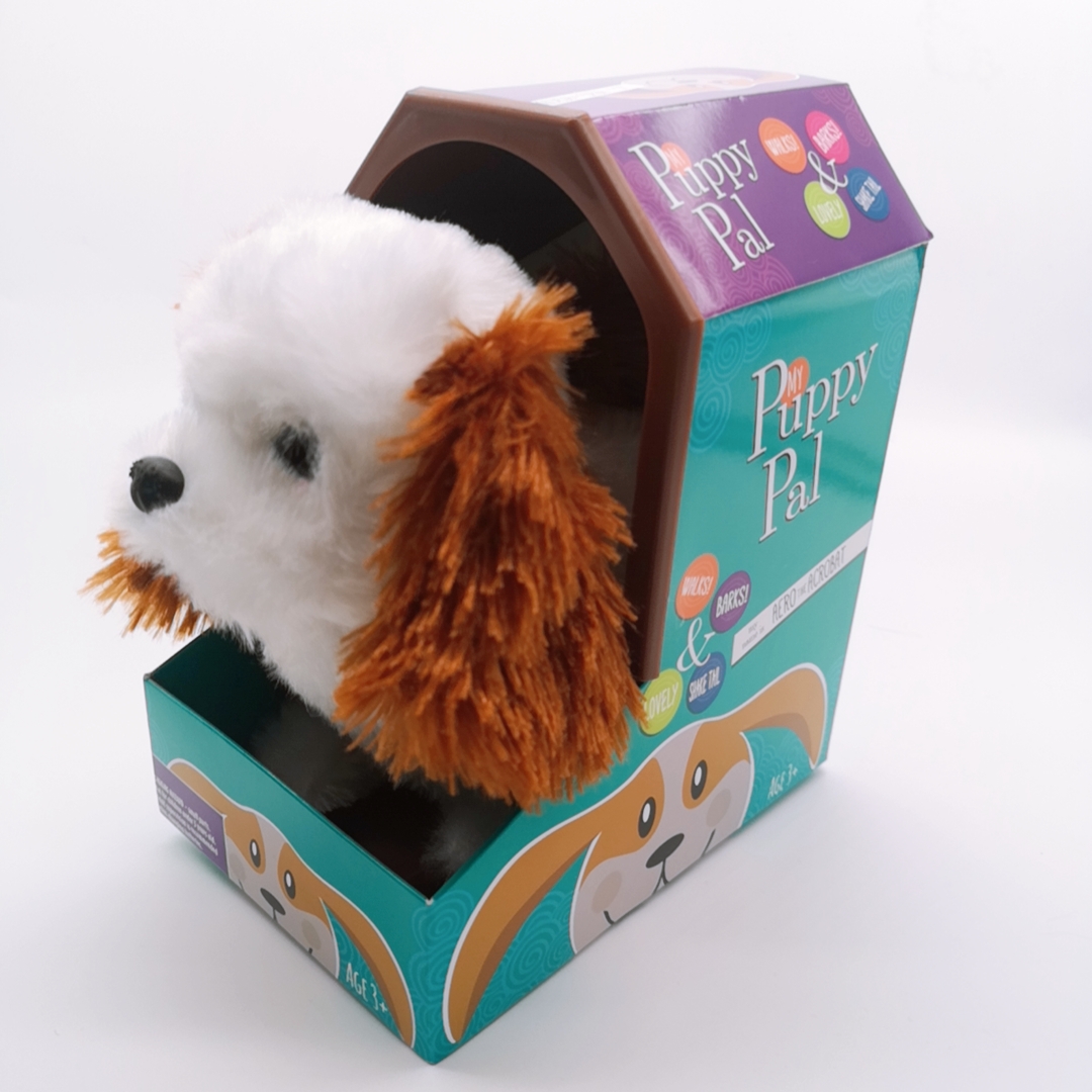 The electric plush toy imitating a Bichon Frise puppy can bark and walk detail image 4