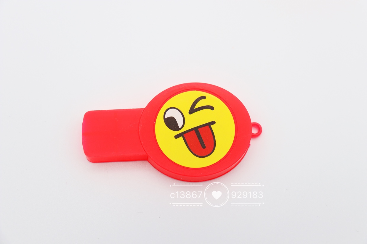 Smiling face Flat whistle children's plastic toy gift, Gashapon party toy Item Picture