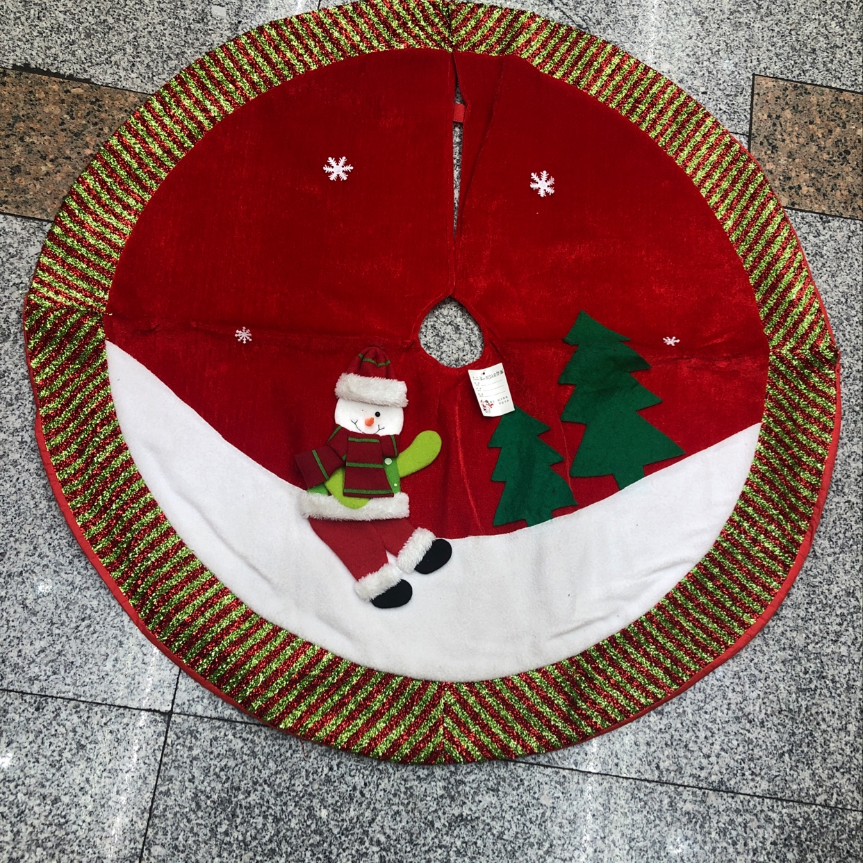 100cm tree skirt snowman velvet size can be customized