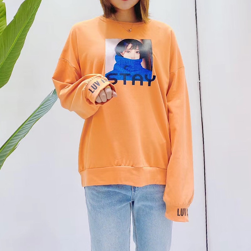 Season 5: Women's Wear, Spring 2020 New Beauty Printed Sweatshirt, Loose long-sleeved cotton base layer Application Scenario