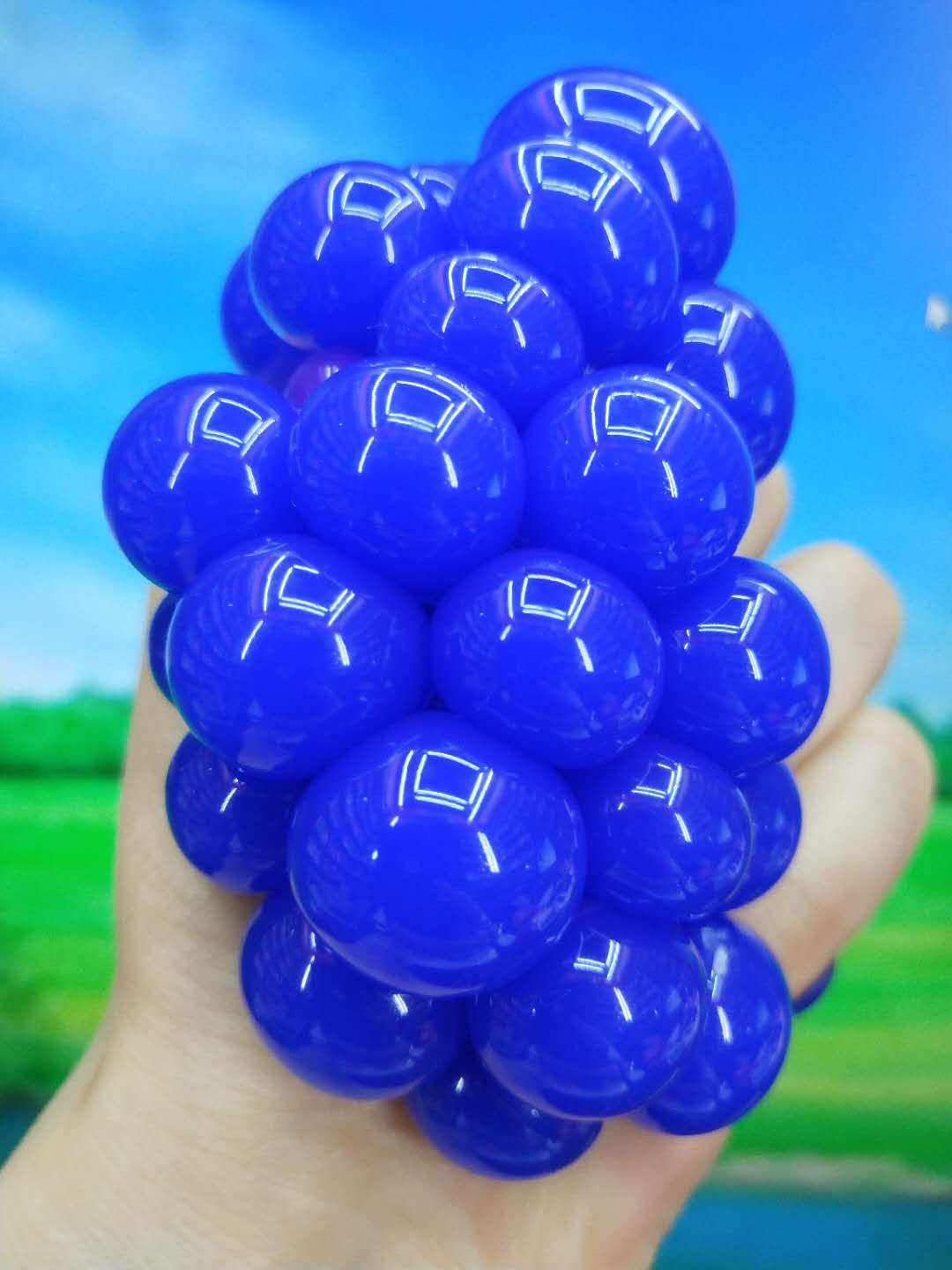 乐因奇品牌解压白网果酱挤压葡萄球6公分详情图5